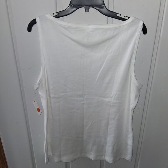 Talbots Cotton Boat Neck White Tank NWT Asst Szs - Picture 2 of 4